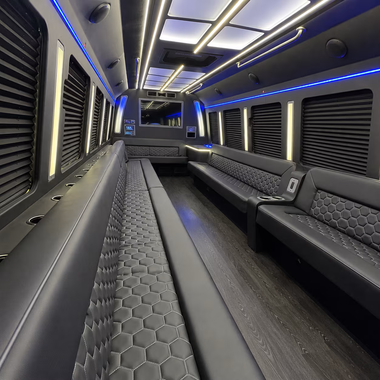 lake forest party bus rental interior