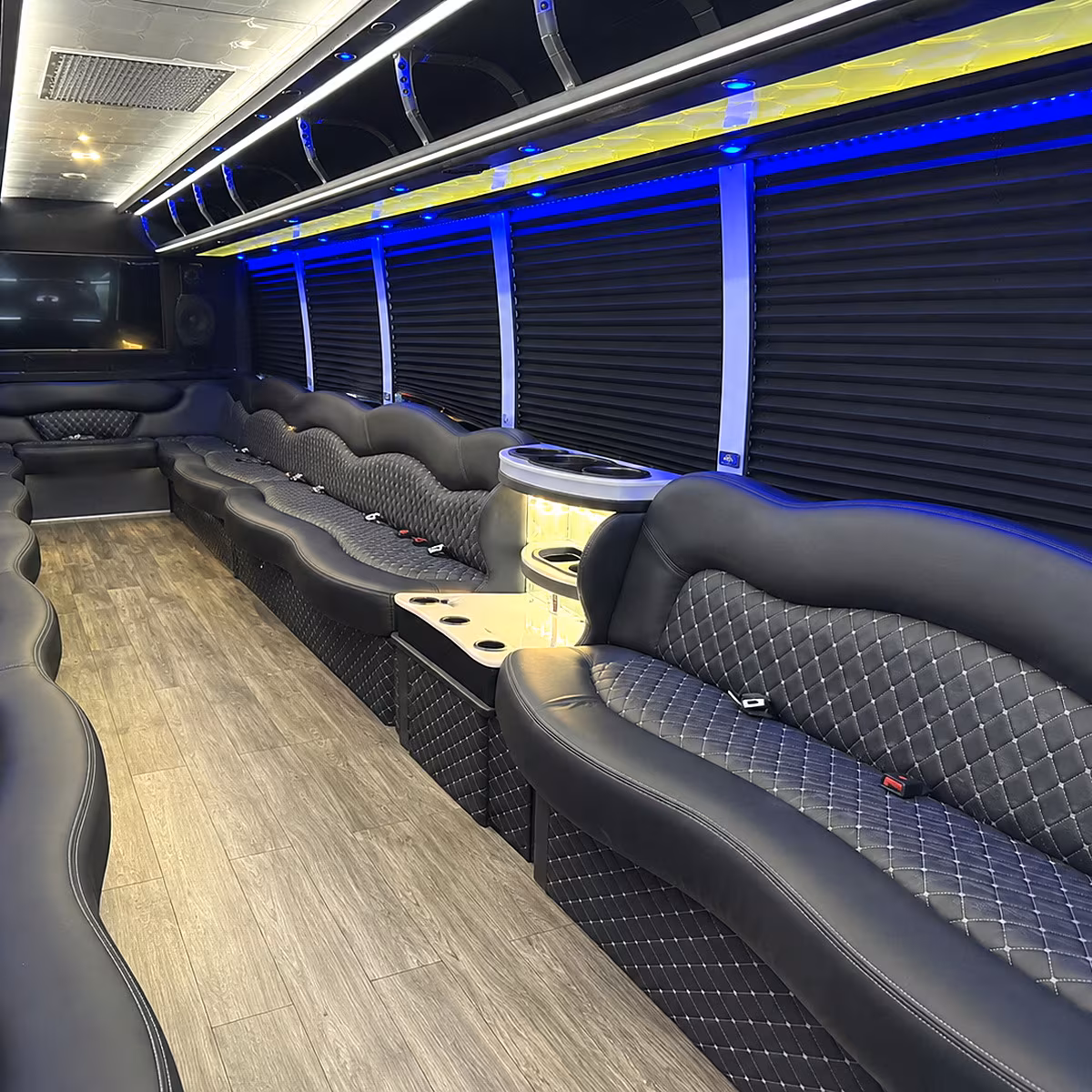 lake forest wedding party bus rental